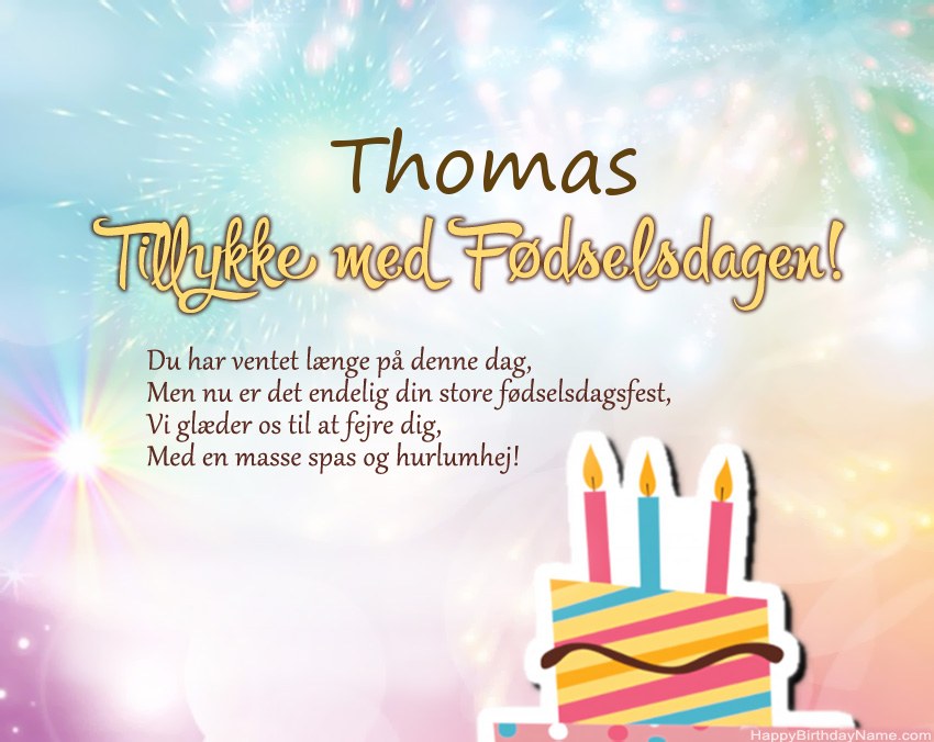Tillykke med fødselsdagen Thomas i vers Tillykke med fødselsdagen Thomas i vers