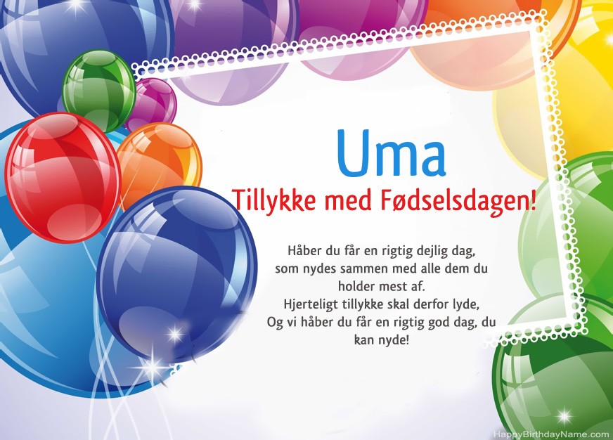 Tillykke med fødselsdagen Uma!