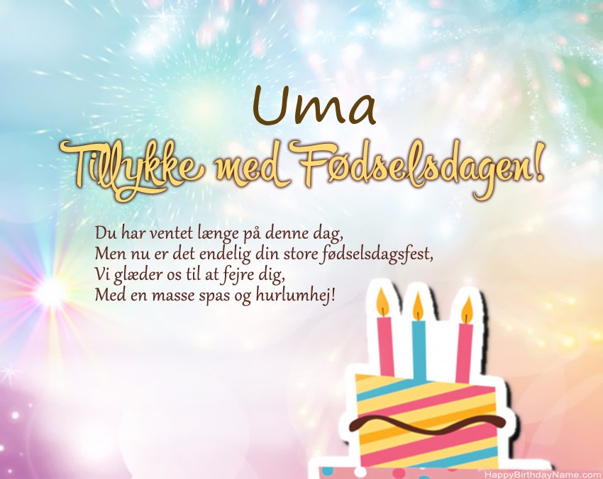 Tillykke med fødselsdagen Uma i vers