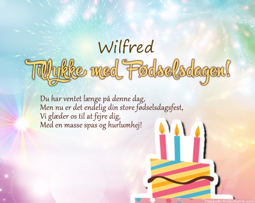Tillykke med fødselsdagen Wilfred i vers