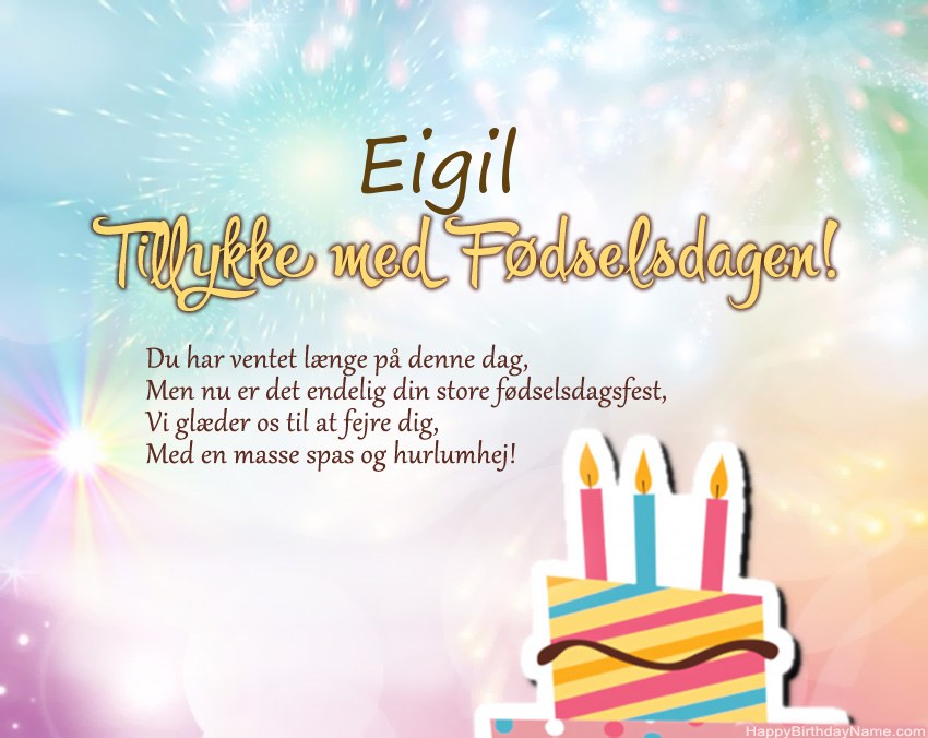 Tillykke med fødselsdagen Eigil i vers