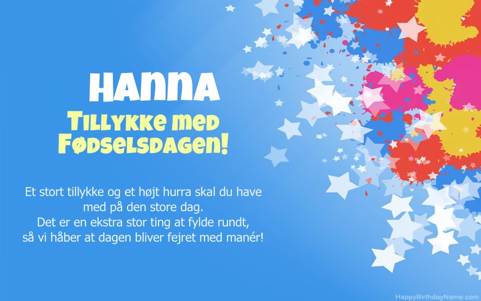 Tillykke med fødselsdagen til Hannas Tillykke med fødselsdagen til Hannas