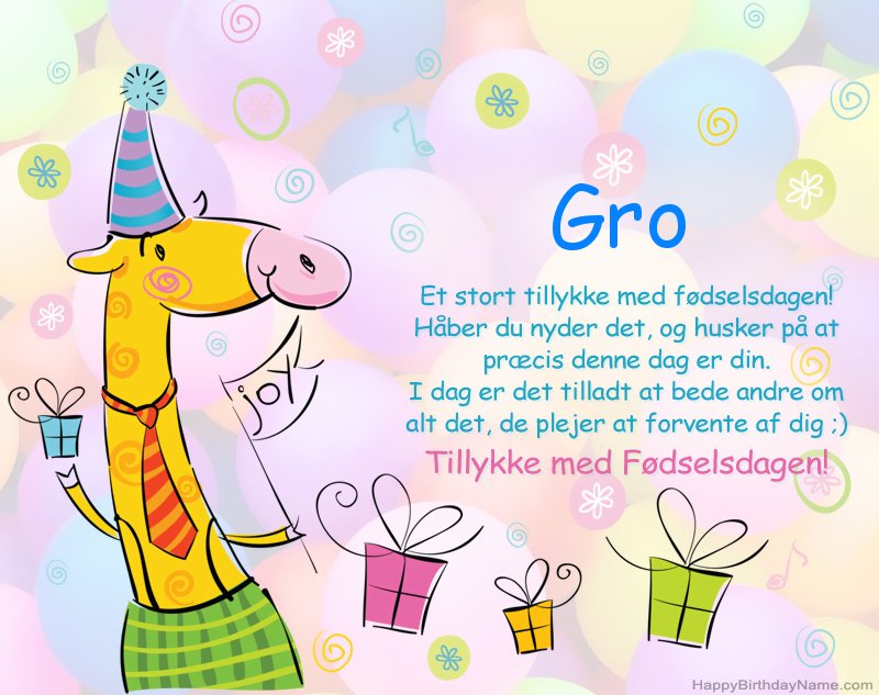 Børns lykønskning med tillykke med fødselsdagen til Gro Børns lykønskning med tillykke med fødselsdagen til Gro