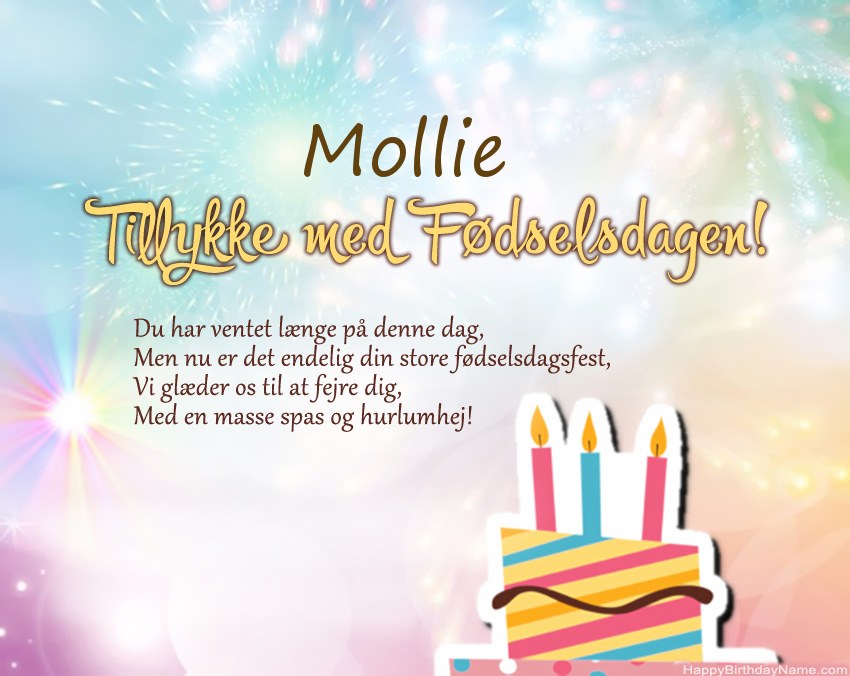 Tillykke med fødselsdagen Mollie i vers Tillykke med fødselsdagen Mollie i vers