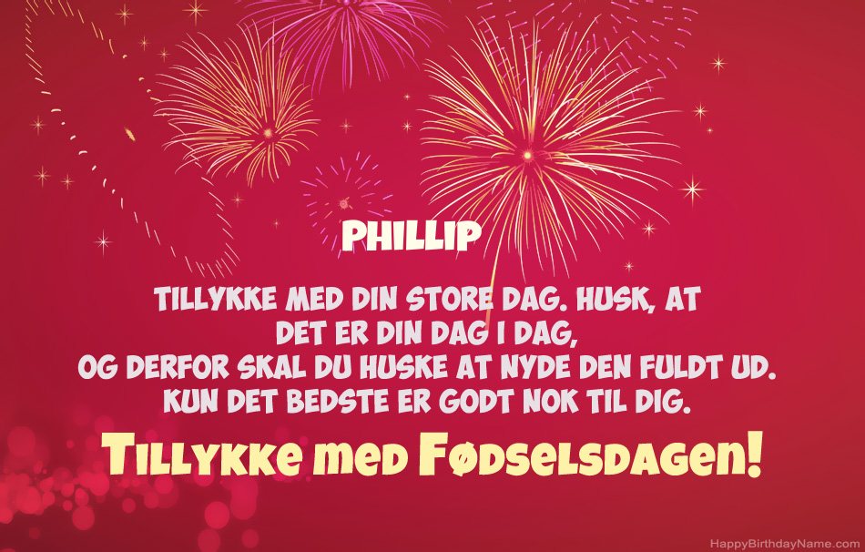 Tillykke med fødselsdagen Phillip, smukke digte