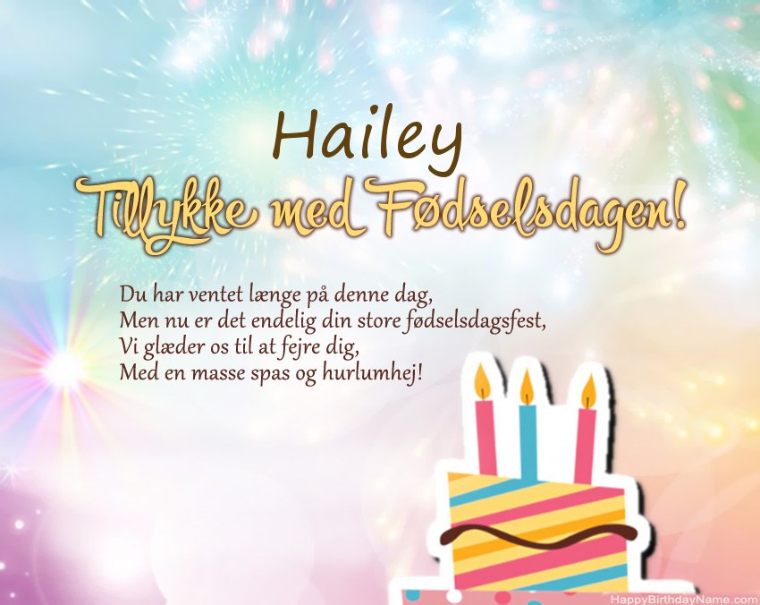 Tillykke med fødselsdagen Hailey i vers
