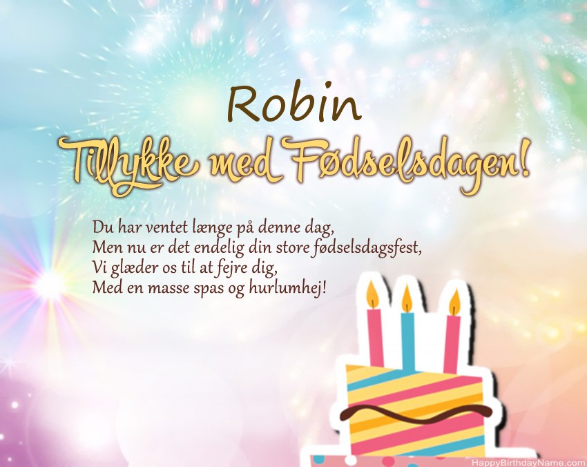 Tillykke med fødselsdagen Robin i vers Tillykke med fødselsdagen Robin i vers