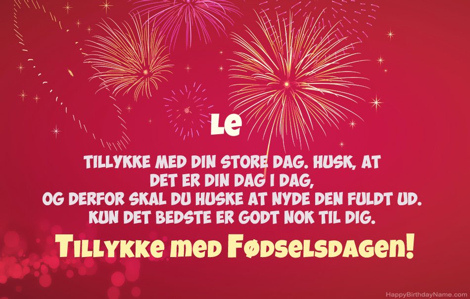 Tillykke med fødselsdagen Le, smukke digte