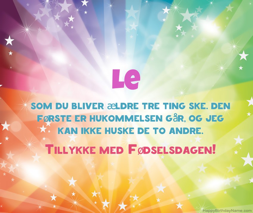 Smukke fødselsdagskort til Le