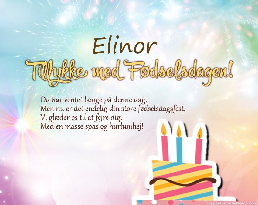 Tillykke med fødselsdagen Elinor i vers