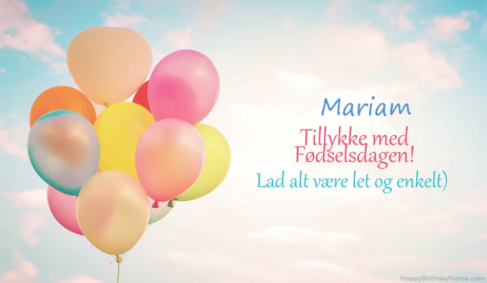 Tillykke med Fødselsdagen til dig Mariam billeder