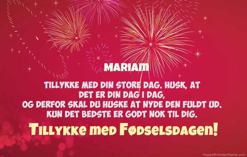 Tillykke med fødselsdagen Mariam, smukke digte