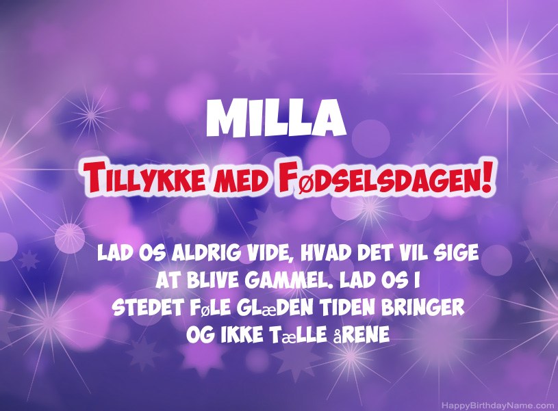 Smukke billeder til Milla tillykke med fødselsdagen Smukke billeder til Milla tillykke med fødselsdagen
