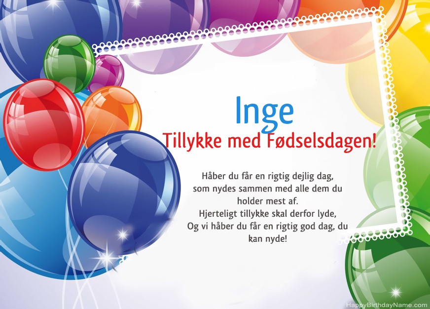 Tillykke med fødselsdagen Inge!