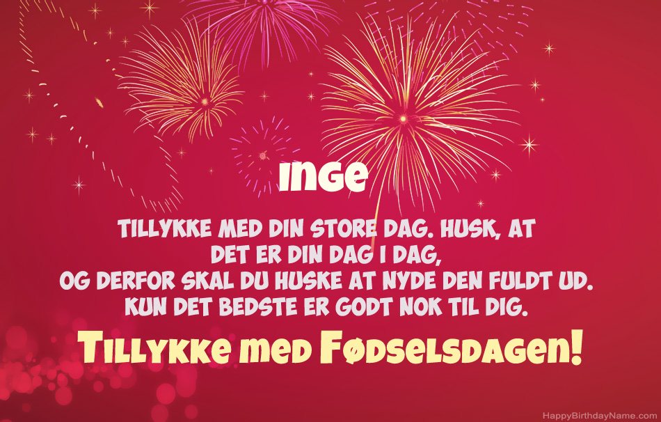 Tillykke med fødselsdagen Inge, smukke digte