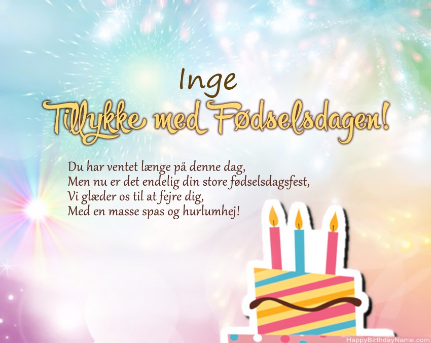 Tillykke med fødselsdagen Inge i vers