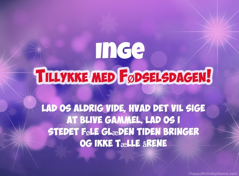 Smukke billeder til Inge tillykke med fødselsdagen
