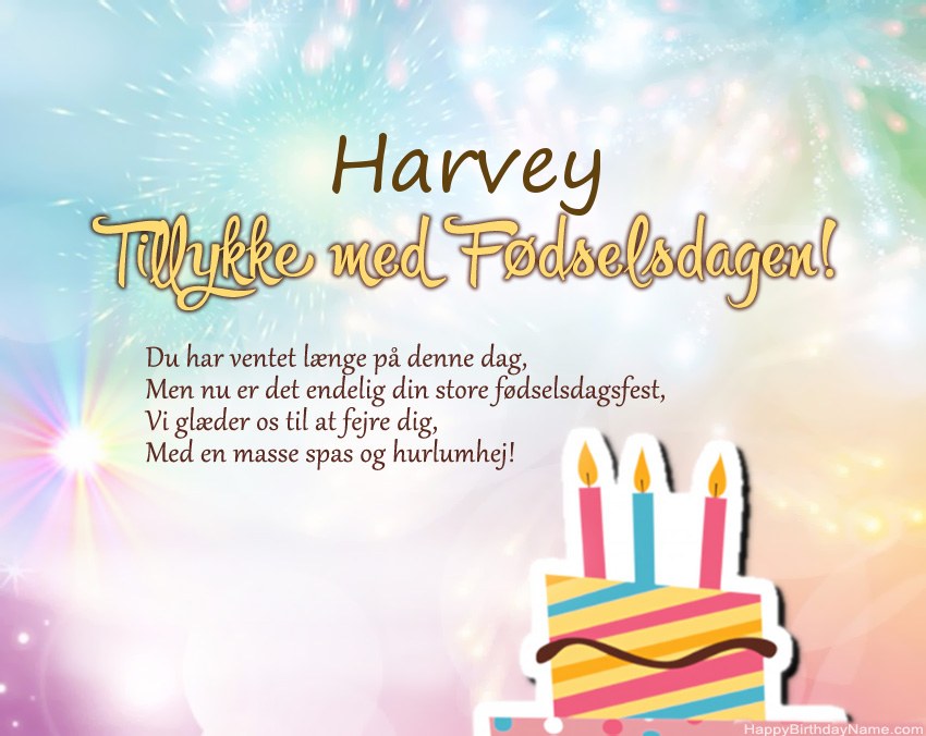 Tillykke med fødselsdagen Harvey i vers