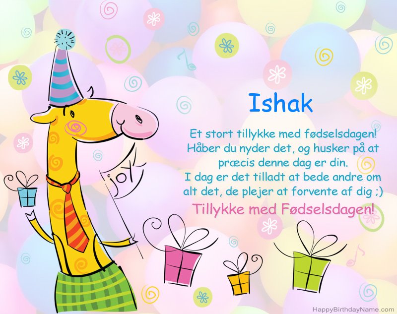 Børns lykønskning med tillykke med fødselsdagen til Ishak