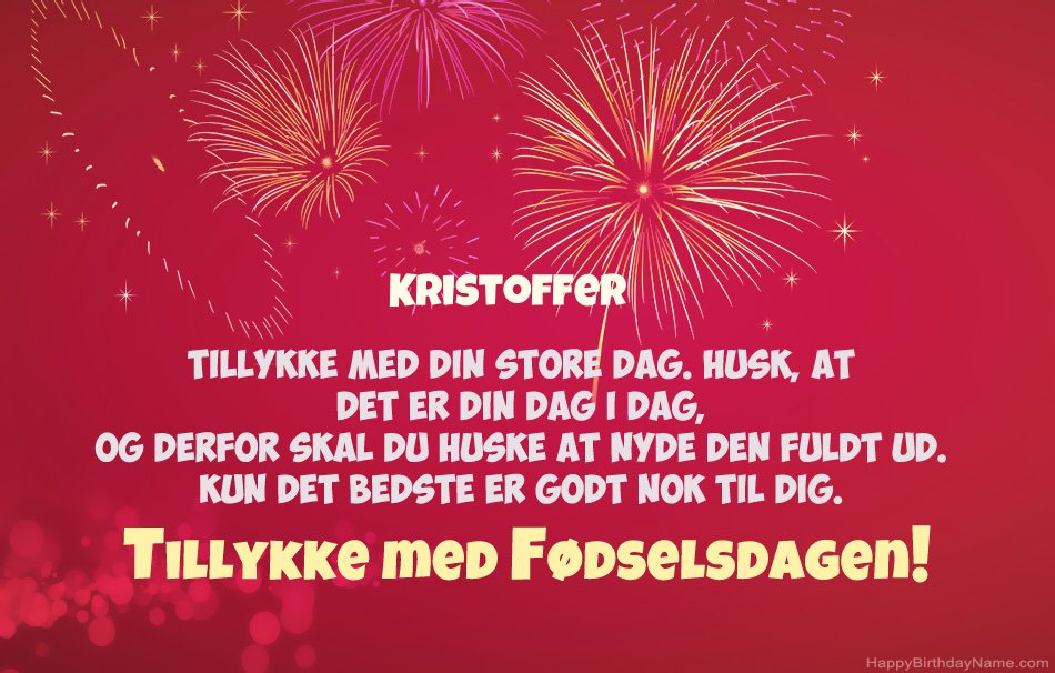 Tillykke med fødselsdagen Kristoffer, smukke digte