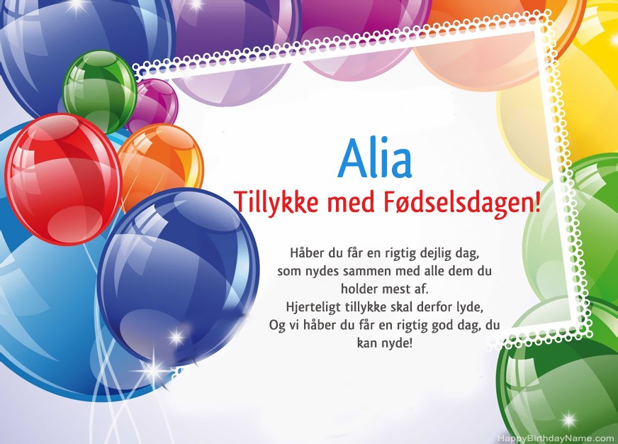 Tillykke med fødselsdagen Alia!