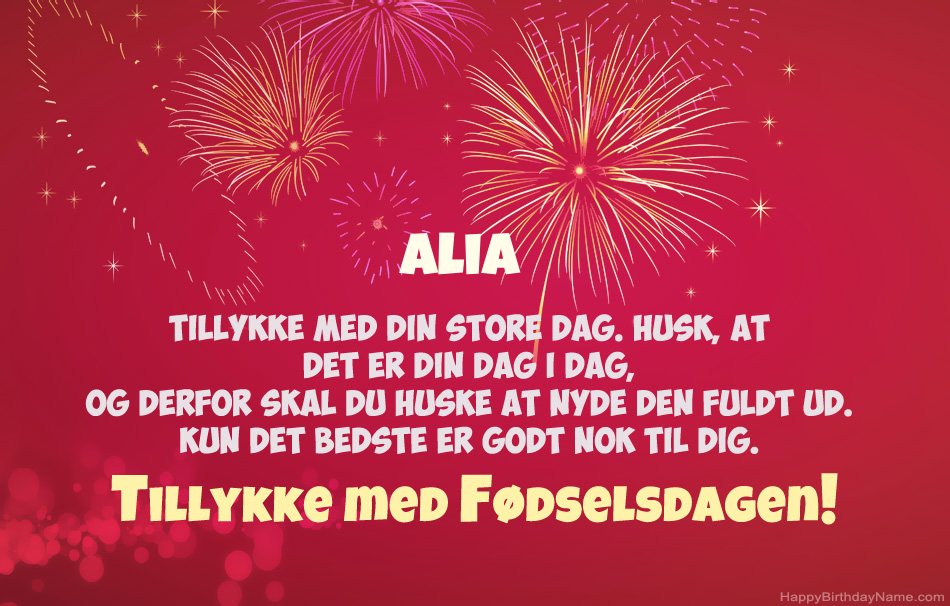 Tillykke med fødselsdagen Alia, smukke digte