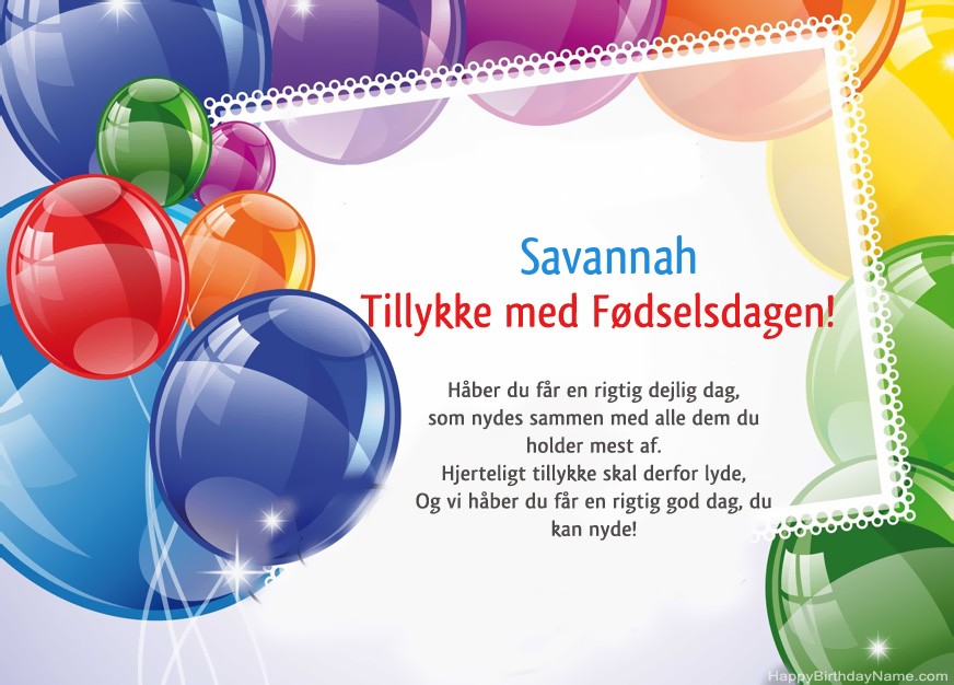 Tillykke med fødselsdagen Savannah!
