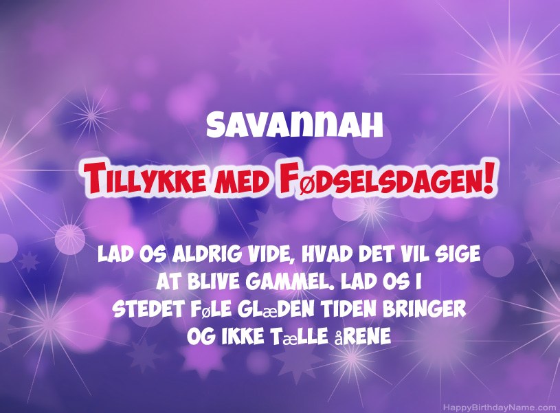 Smukke billeder til Savannah tillykke med fødselsdagen