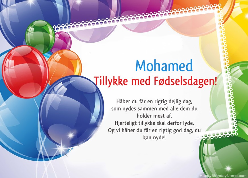 Tillykke med fødselsdagen Mohamed! Tillykke med fødselsdagen Mohamed!