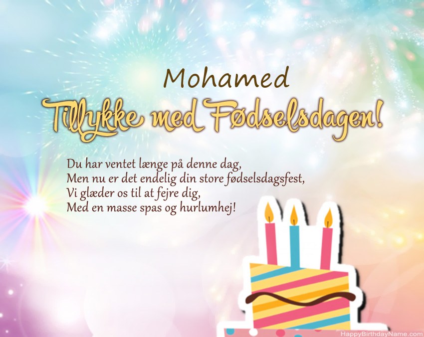 Tillykke med fødselsdagen Mohamed i vers Tillykke med fødselsdagen Mohamed i vers