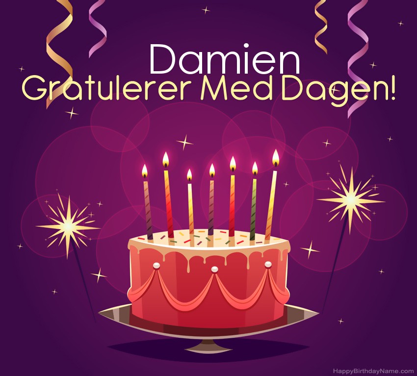 Vakre Gratulerer med fødselsdagskort til Damien