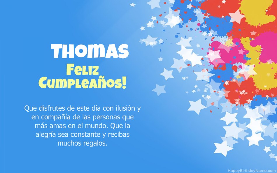 Felicitaciones por el cumpleaños de Thomas