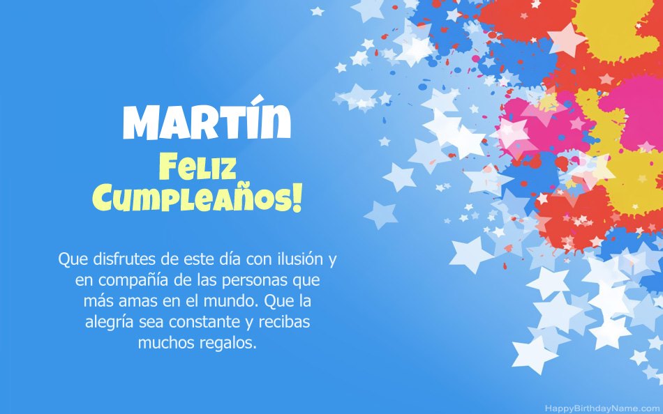 Felicitaciones por el cumpleaños de Martín