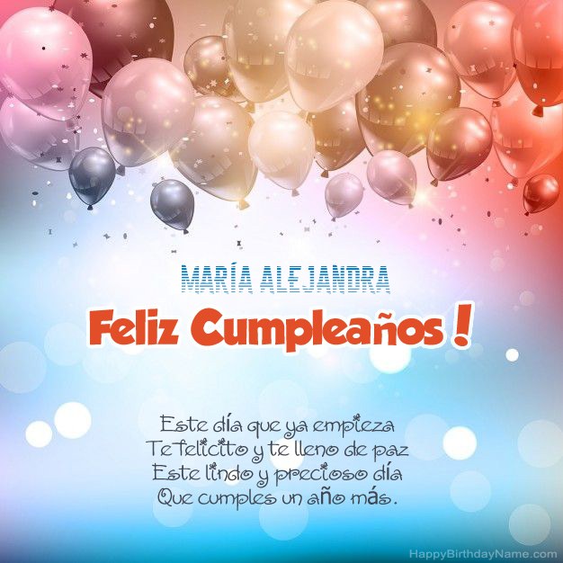 Poemas en cumpleaños para María Alejandra