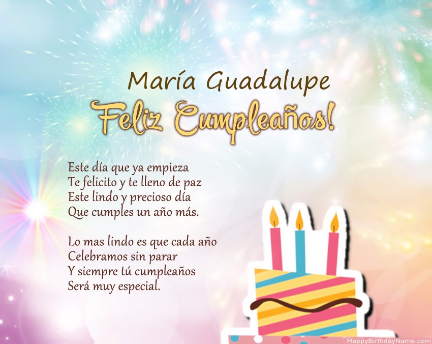 Feliz cumpleaños María Guadalupe en verso