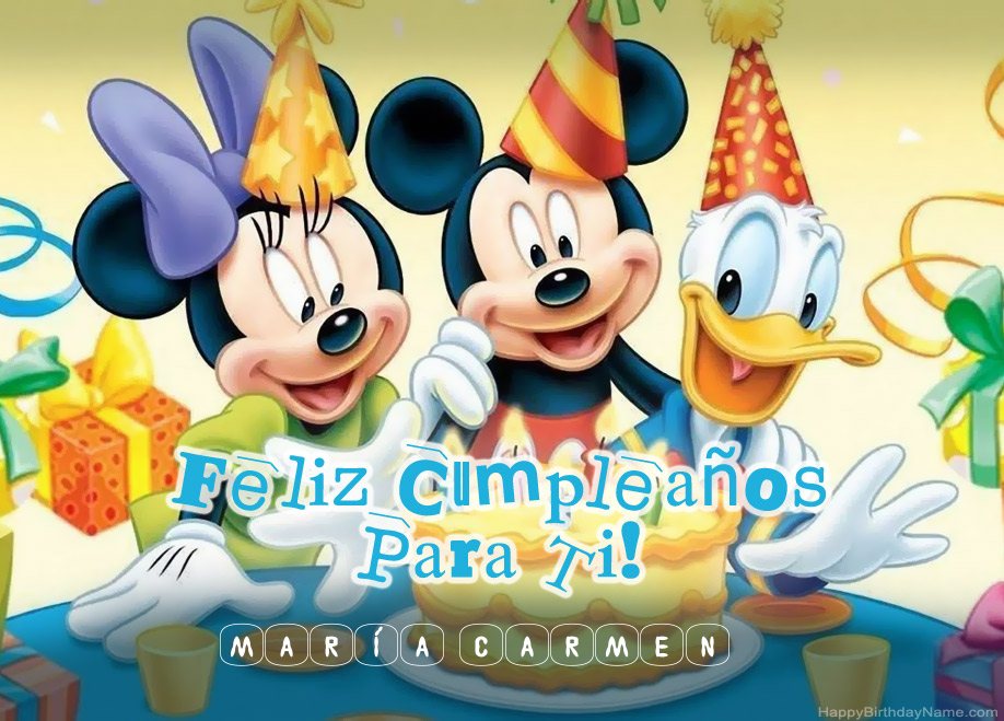 Saludos de cumpleaños infantiles para María Carmen