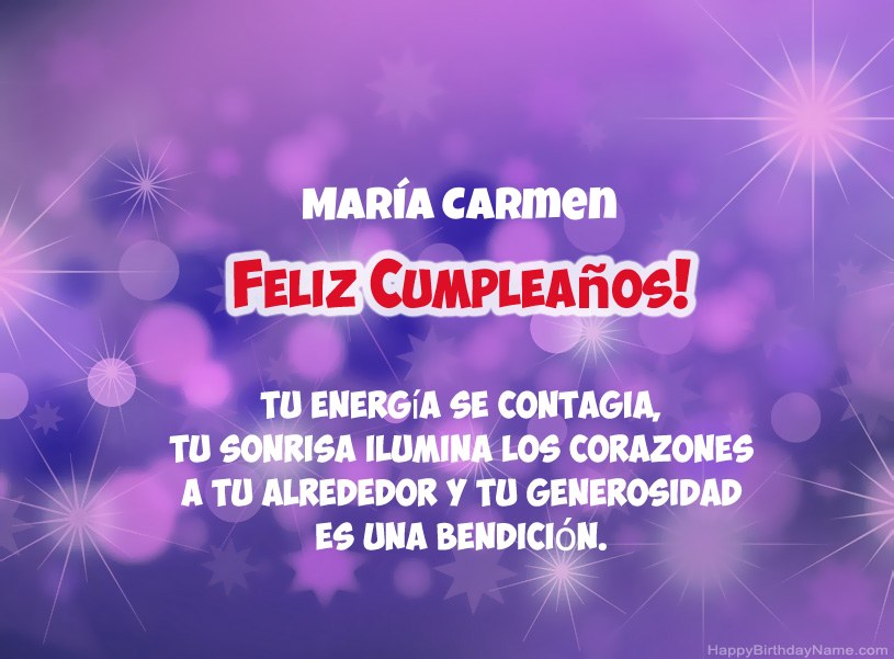 Hermosas imágenes para el feliz cumpleaños de María Carmen