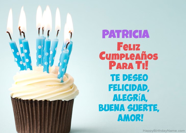 Felicitaciones por el feliz cumpleaños de Patricia