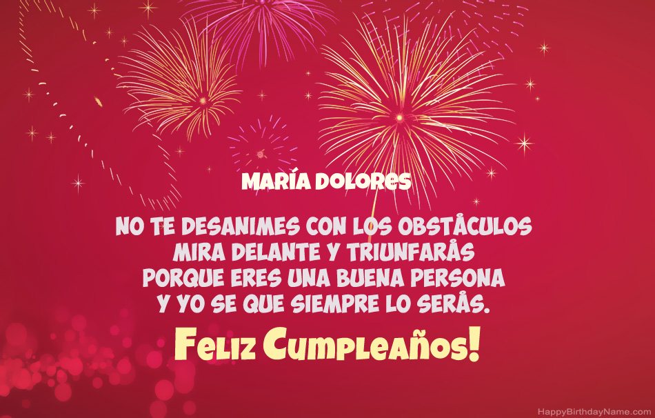 Feliz cumpleaños María Dolores, hermosos poemas