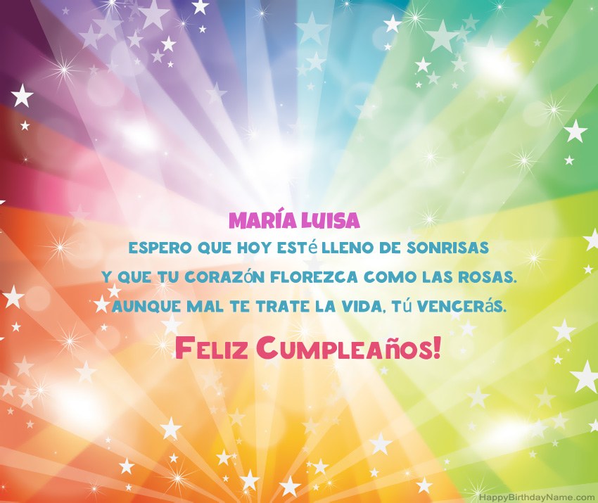 Hermosas tarjetas de feliz cumpleaños para María Luisa
