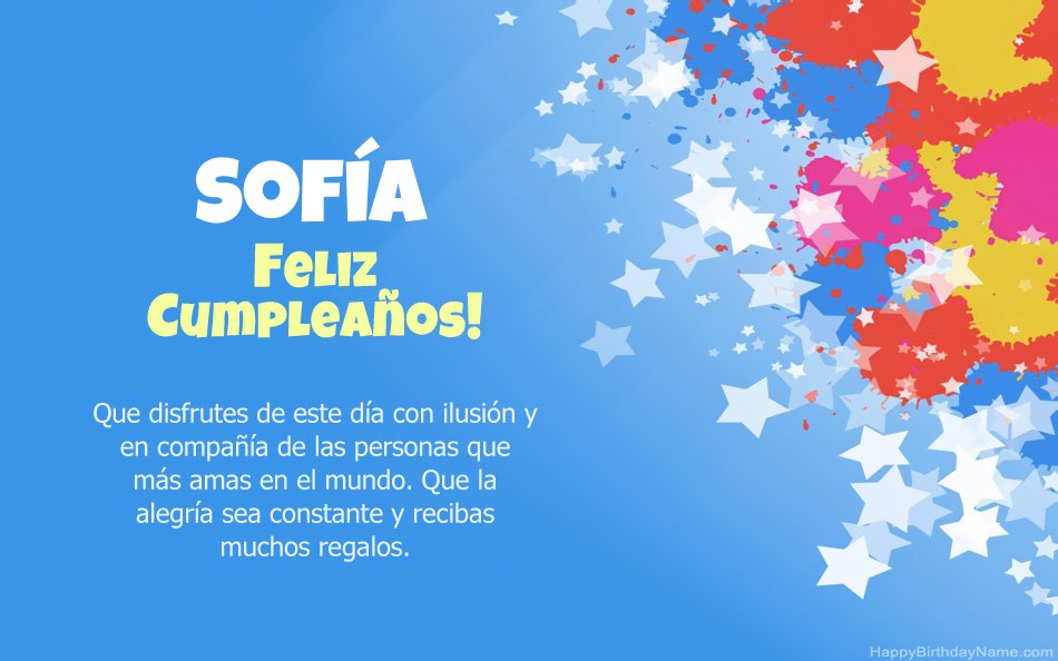 Felicitaciones por el cumpleaños de Sofía