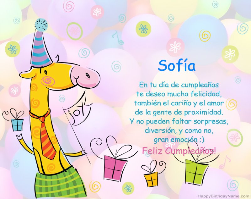 Felicitaciones de los niños por el feliz cumpleaños de Sofía