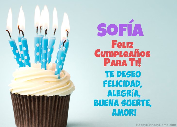 Felicitaciones por el feliz cumpleaños de Sofía