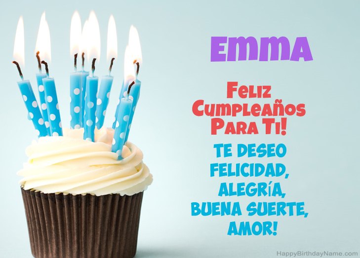 Felicitaciones por el feliz cumpleaños de Emma