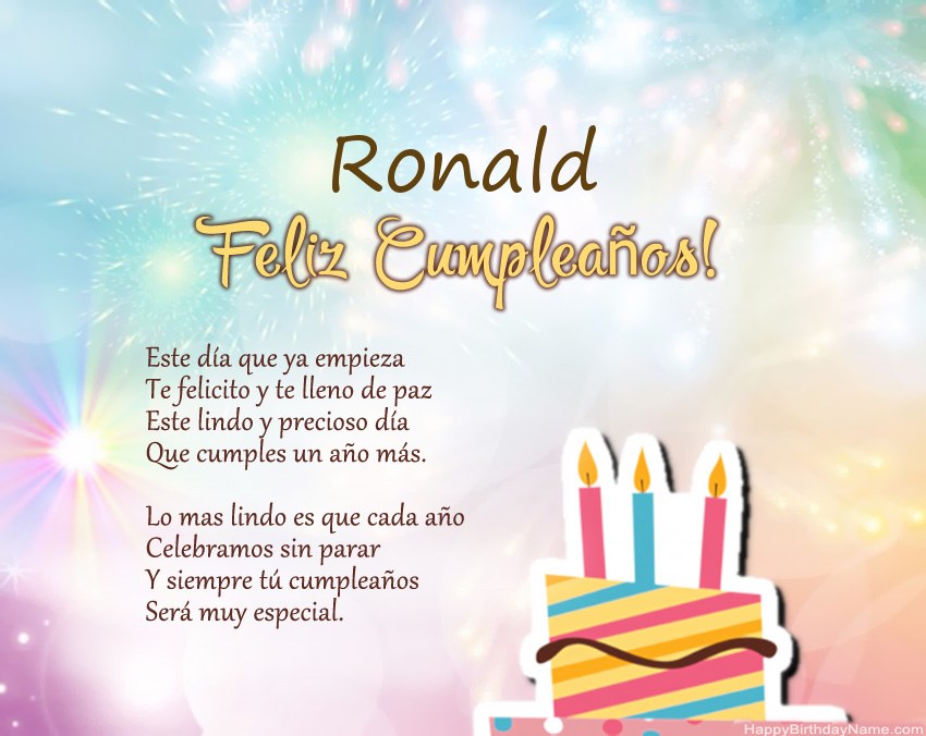 Feliz cumpleaños Ronald en verso Feliz cumpleaños Ronald en verso
