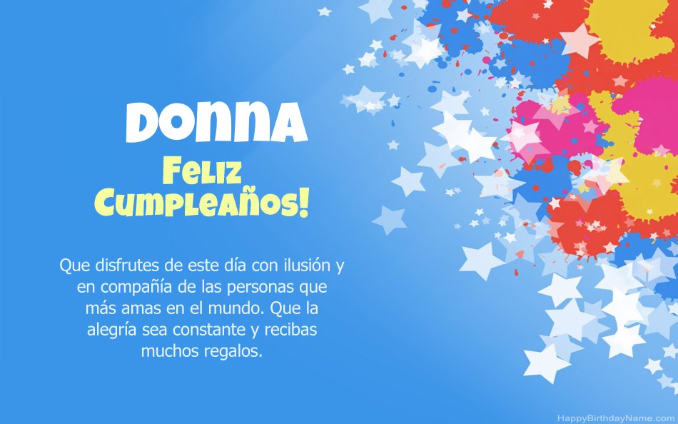 Felicitaciones por el cumpleaños de Donna Felicitaciones por el cumpleaños de Donna