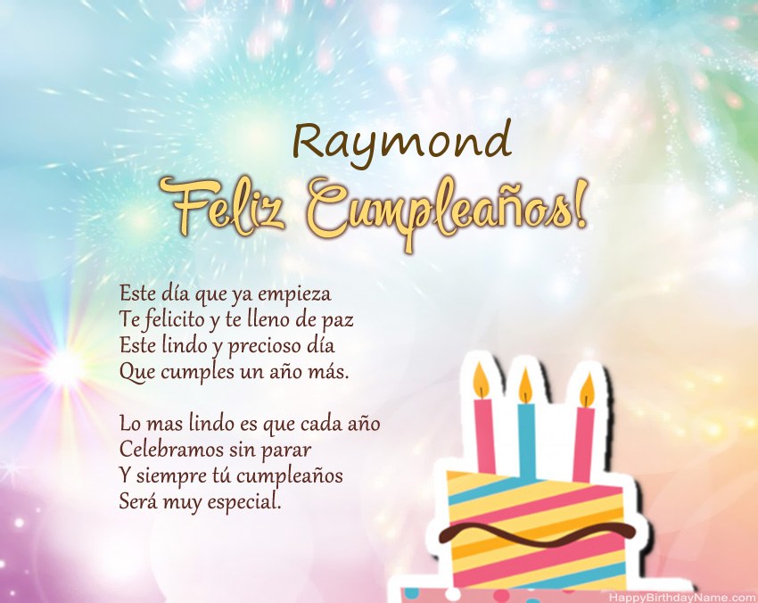 Feliz cumpleaños Raymond en verso Feliz cumpleaños Raymond en verso