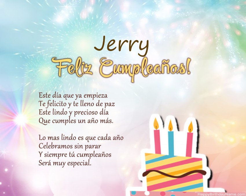 Feliz cumpleaños Jerry en verso