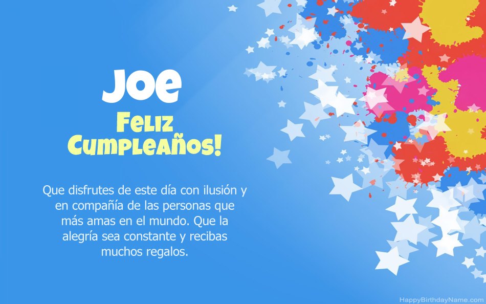 Felicitaciones por el cumpleaños de Joe Felicitaciones por el cumpleaños de Joe