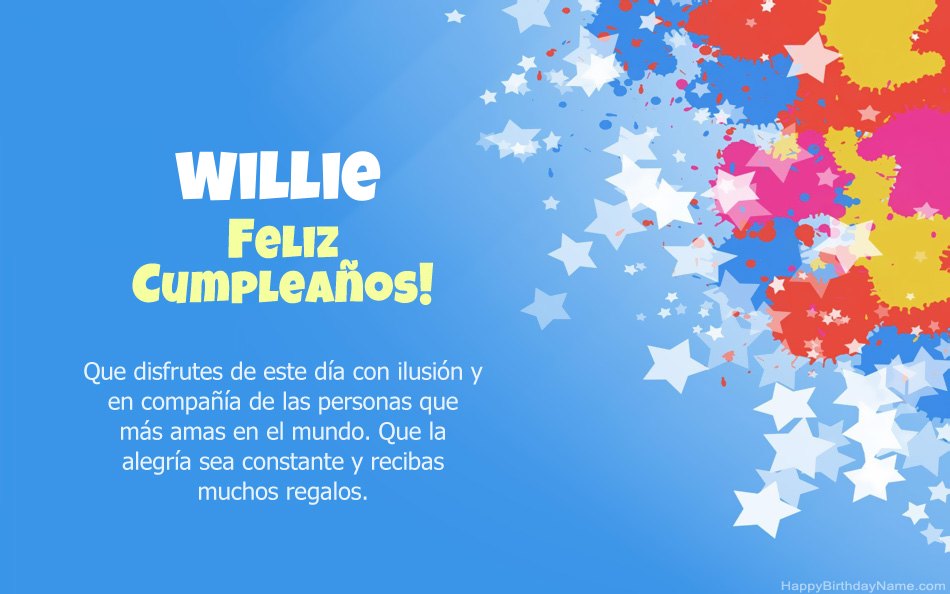 Felicitaciones por el cumpleaños de Willie Felicitaciones por el cumpleaños de Willie